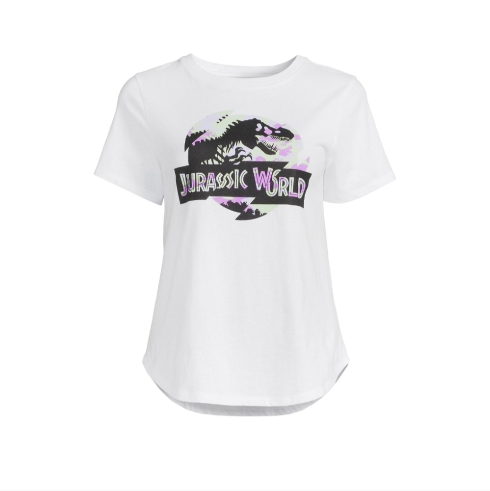 Women's Jurassic Park Logo Graphic T-Shirt with Short Sleeves XS